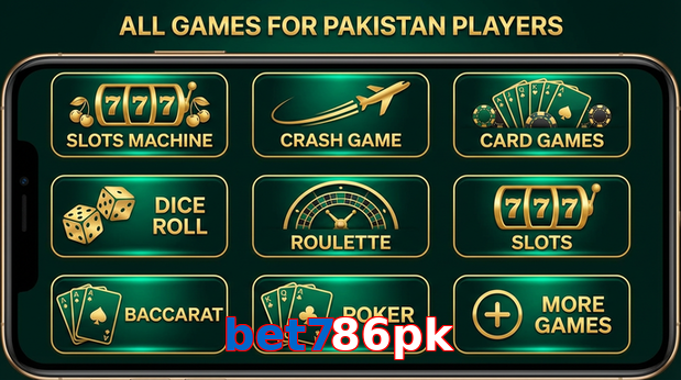 Main screen of Bet786pk games page for PK players